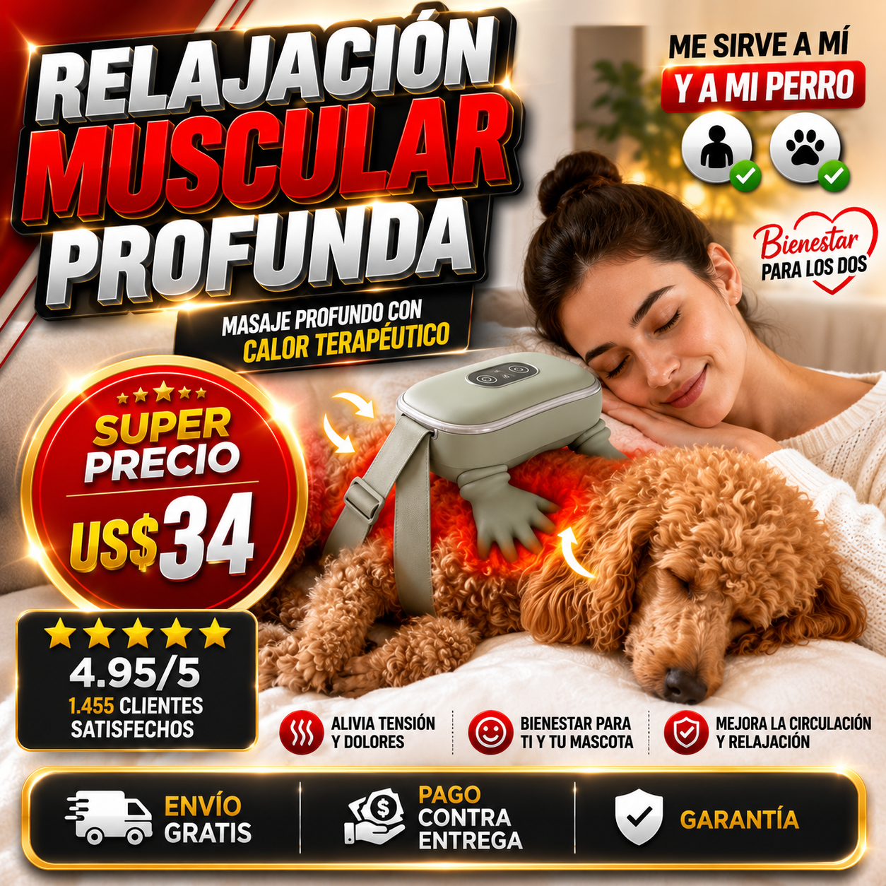 Masajeador Cervical Biónico 4D Calor